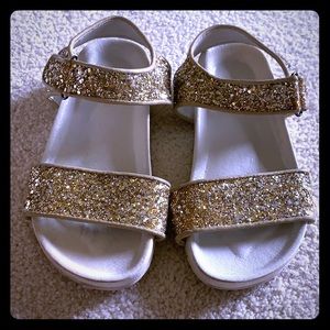 Girls JCew glitter gold sandals